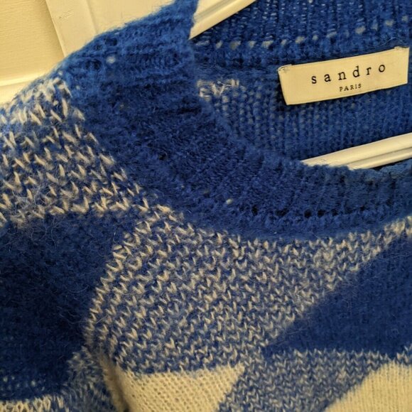Sandro Paris women's blue mohair mix sweater size small - Picture 9 of 9